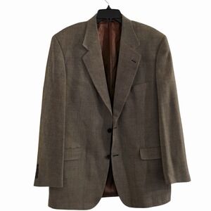 Neiman Marcus 100% Wool Sport Coat‎ Mens Brown Blazer 2 Button Classic